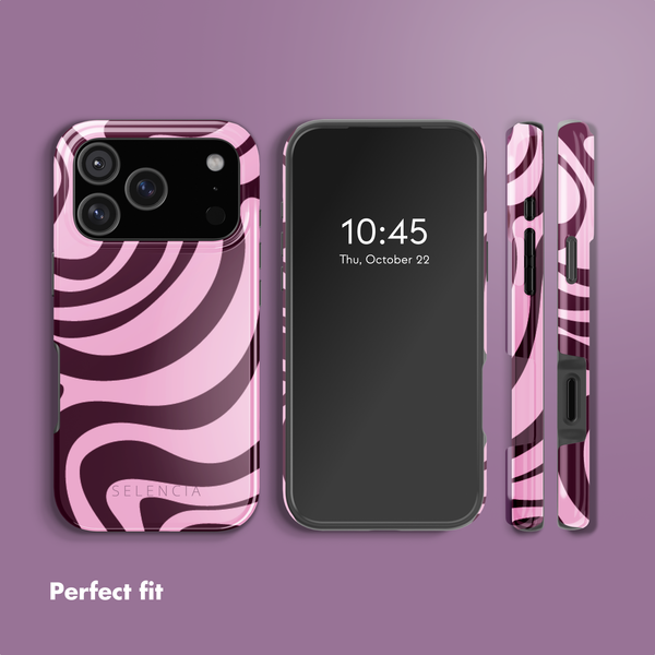Selencia Vivid Back Cover with MagSafe Apple iPhone 17 Pro - Wavy Swirl Pink Plum