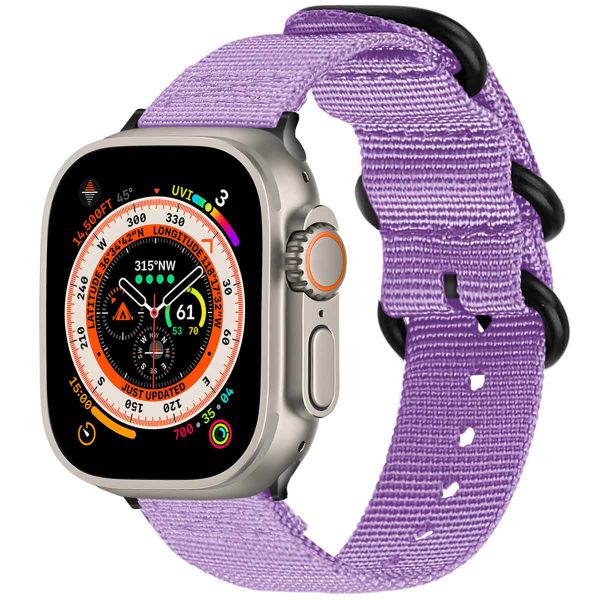 imoshion Nylon bandje Apple Watch Series 1-10 / SE / Ultra (2) - 42/44/45/46/49 mm - Paars