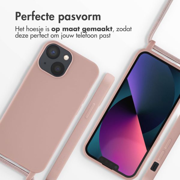 imoshion Siliconen hoesje met koord Apple iPhone 13 Mini - Sand Pink