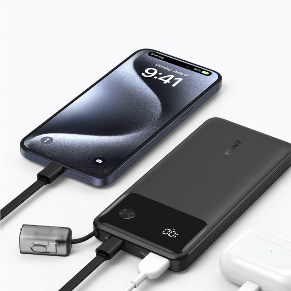 Anker Powerbank | 10.000 mAh - 22,5 Watt - USB-A + USB-C - Zwart