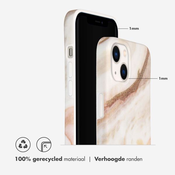 Selencia Aurora Fashion Backcover iPhone 13 - Duurzaam hoesje - 100% gerecycled - Wit Marmer