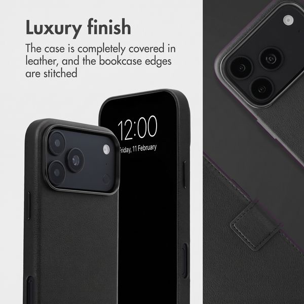 Accezz 2-in-1 Leather Bookcase with MagSafe Apple iPhone 18 Pro Max / 17 Pro Max - Onyx Black