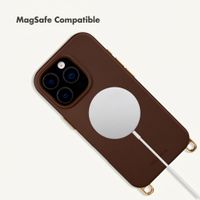 Selencia Rivièra MagSafe Back Cover with detachable hooks Apple iPhone 16 Pro - Choco Brown