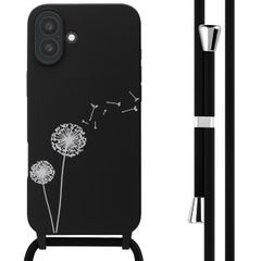 imoshion Siliconen design hoesje met koord Apple iPhone 16 Plus - Dandelion Black