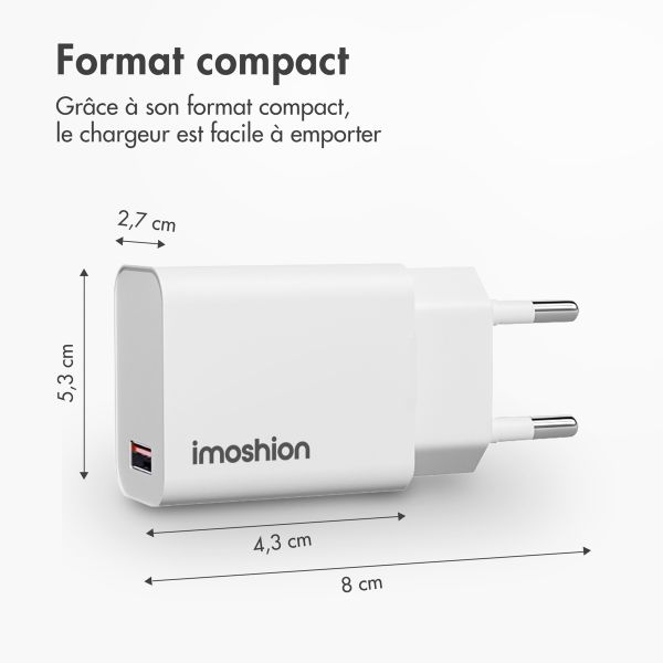imoshion Wall Charger 18 Watt | USB-A - Wit - Apple Watch 9 - 45 mm