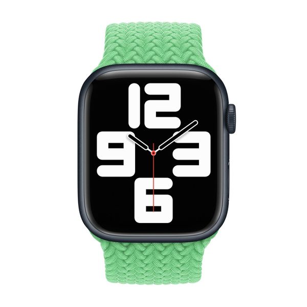 Apple Gevlochten solobandje Apple Watch | 44/45/46/49 mm - Maat 4 - Bright Green