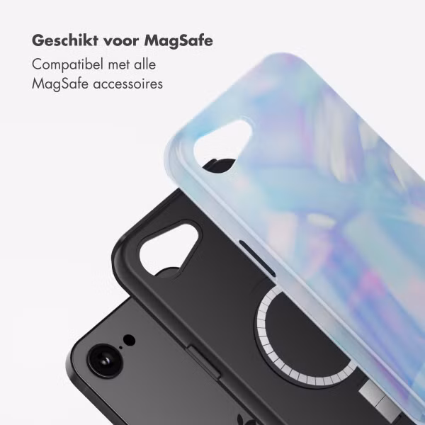 Selencia Vivid Backcover met MagSafe Apple iPhone 16e - Holographic Blue Dream