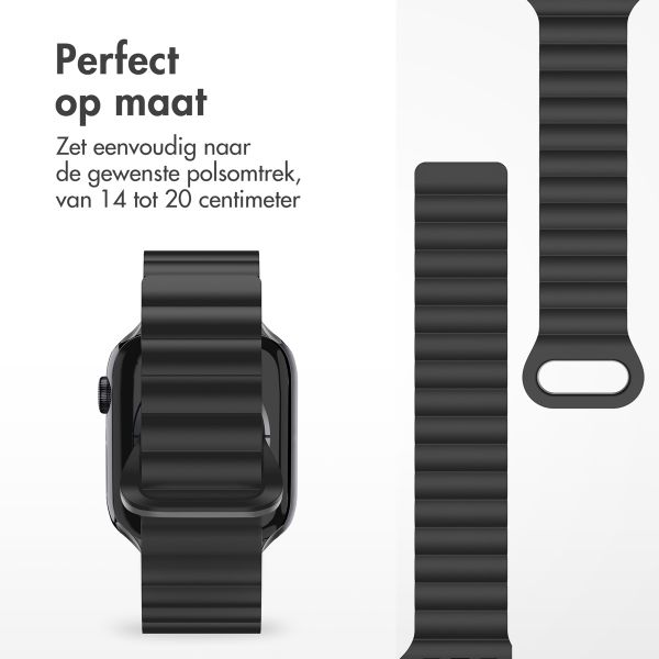 imoshion Siliconen magnetisch bandje Apple Watch Series 1 t/m 9 / SE (38/40/41 mm) | Series 10 (42 mm) - Zwart / Grijs