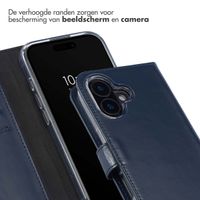 Selencia Echt Leren Bookcase Apple iPhone 16 Plus - Blauw