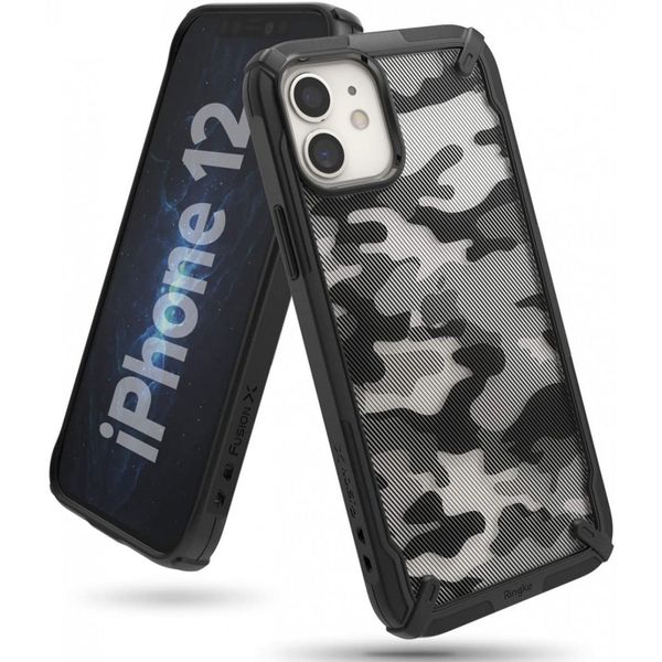 Ringke Fusion X Backcover iPhone 12 Mini - Camo Zwart