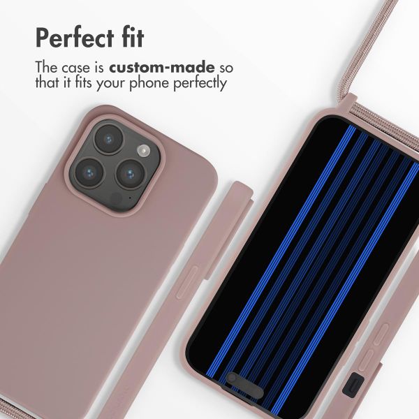 imoshion Silicone Case with Strap Apple iPhone 15 Pro - Sand Pink