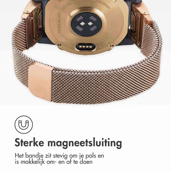 imoshion QuickFit® Milanees bandje  - Garmin 22 mm aansluiting - Maat L/XL - Rose Gold