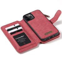 CaseMe Luxe 2 in 1 Portemonnee Bookcase iPhone 12 Pro Max - Rood