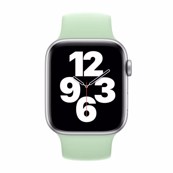 Apple Siliconen solobandje Apple Watch | 44/45/46/49 mm - Maat 4 - Pistachio