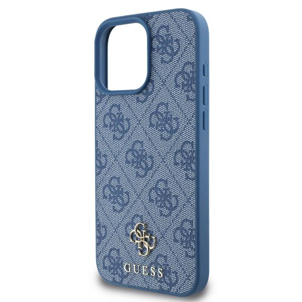 Guess 4G Metal Logo Backcover MagSafe Apple iPhone 16 Pro - Blauw