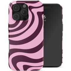 Selencia Vivid Backcover met MagSafe Apple iPhone 16 Pro - Wavy Swirl Pink Plum