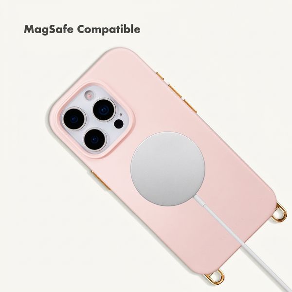 Selencia Rivièra MagSafe Back Cover with detachable hooks Apple iPhone 16 Pro - Sorbet Pink