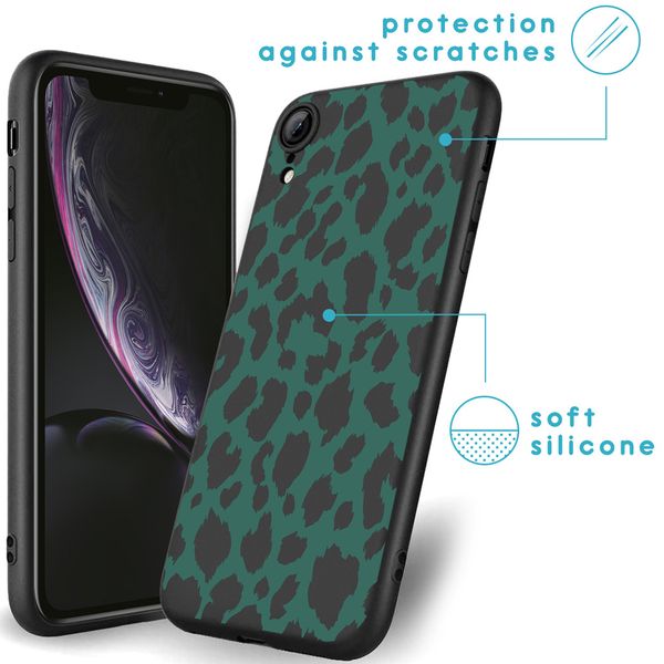 imoshion Design hoesje iPhone Xr - Luipaard - Groen / Zwart