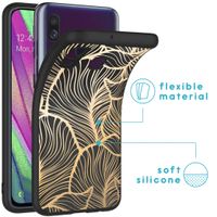 imoshion Design hoesje Samsung Galaxy A40 - Bladeren / Zwart