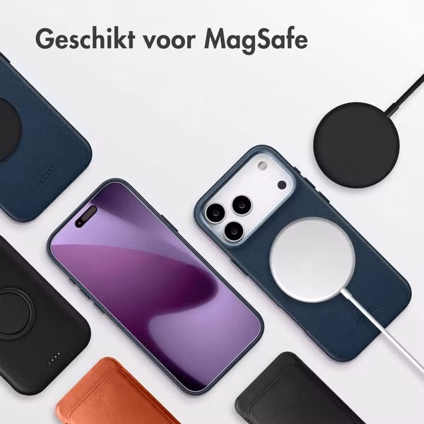 Accezz MagSafe Leather Backcover Apple iPhone 17 Pro Max - Nightfall Blue
