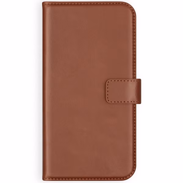 Selencia Echt Leren Bookcase Apple iPhone 12 (Pro) - Lichtbruin