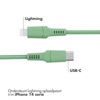 imoshion Lightning naar USB-C kabel - Non-MFi - Gevlochten textiel - 2 meter - Groen