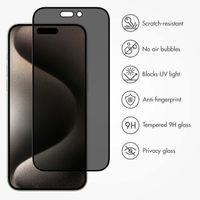 Accezz Tempered Glass Privacy Screen protector Apple iPhone 15 Pro