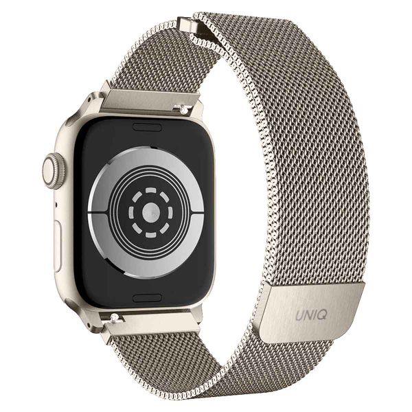 Uniq Dante Mesh Milanese stalen bandje Apple Watch Series 1 t/m 11 / SE / Ultra (44/45/46/49 mm) - Starlight
