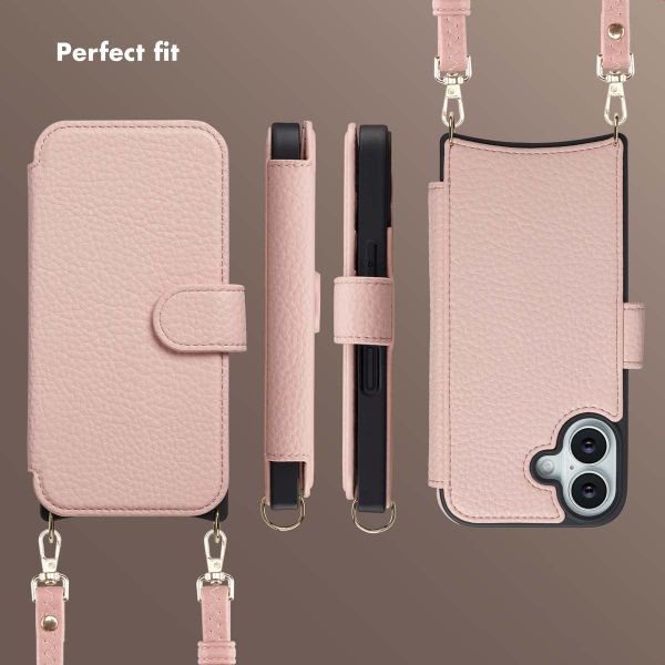 Selencia Riva Bookcase with MagSafe and phone strap Apple iPhone 17 - Old Pink