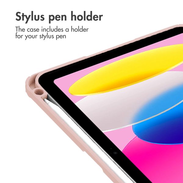 imoshion Trifold Hard Case Book Cover Apple iPad 11 (2025) 11 inch A16 / iPad 10 (2022) 10.9 inch - Pink