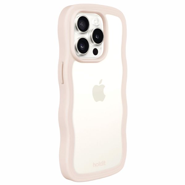 Holdit Wavy Case iPhone 14 Pro Max  - Light Beige / Transparent