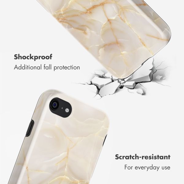 Selencia Vivid Back Cover Apple iPhone SE (2022 / 2020) / 8 / 7 / 6(s) - Golden Beige Marble