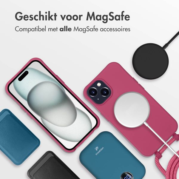 imoshion Color Backcover met afneembaar koord MagSafe Apple iPhone 15 - Raspberry