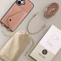Selencia Sera Phone Case with Cord and Envelope Card Holder Apple iPhone 16 - Old Pink