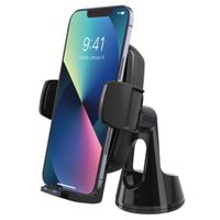 Scosche Wireless Charging Universal phone mount - Telefoonhouder auto - Dashboard / voorruit / Ventilatierooster - Draadloos opladen - Zwart