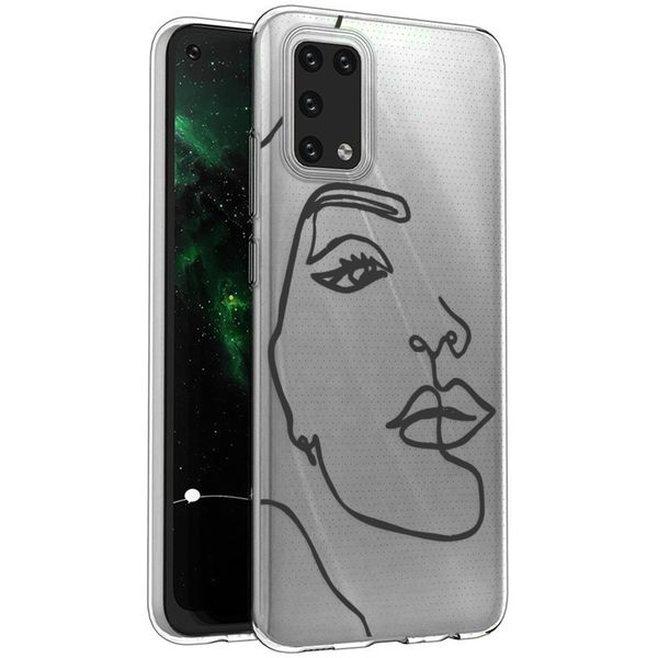 imoshion Design hoesje Samsung Galaxy A02s - Abstract Gezicht - Zwart