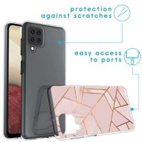 imoshion Design hoesje Samsung Galaxy A12 - Grafisch Koper / Roze