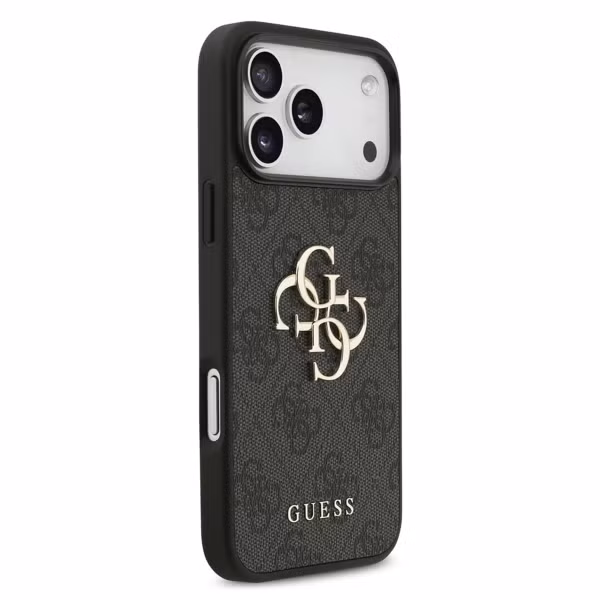 Guess 4G Metal Logo Backcover Apple iPhone 17 Pro - Zwart