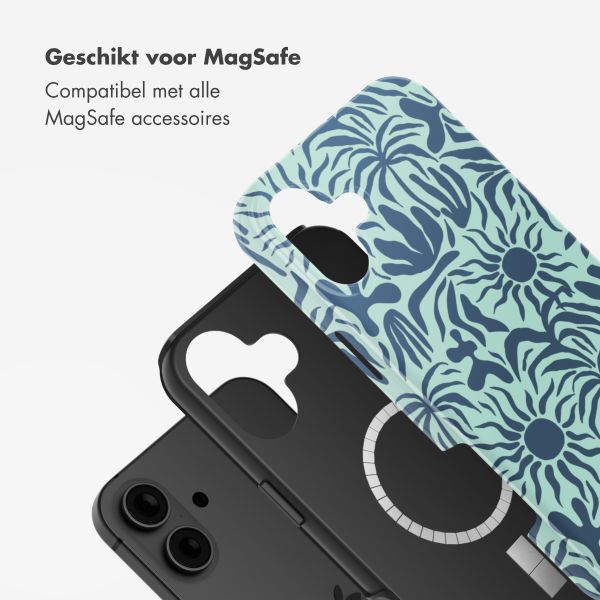 Selencia Vivid Backcover met MagSafe Apple iPhone 16 - Tropical Vibes Light Blue