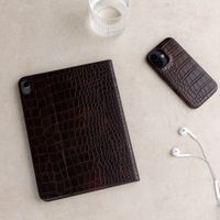 Selencia Croco Bookcase Apple iPad Air 11 inch (2026) M4 / (2025) M3 / (2024) M2 / Air 5 (2022) / Air 4 (2020) - Choco Brown