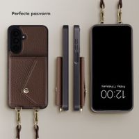 Selencia Sera Telefoonhoes met Koord en Envelop Pashouder Samsung Galaxy A18 / A17 / A26 - Chocolate Brown