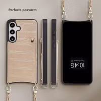 Selencia Nova Croco Telefoonhoes met Koord en Pashouder Samsung Galaxy S24 / S25 - Beige