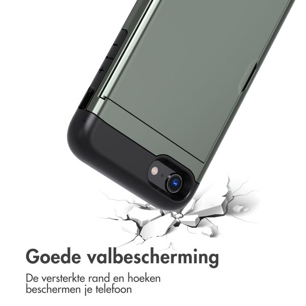 imoshion Backcover met pasjeshouder Apple iPhone SE (2022 / 2020) / 8 / 7 - Donkergroen