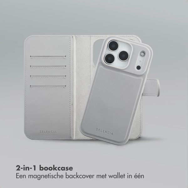 Selencia Olyn Uitneembare Bookcase met MagSafe Apple iPhone 17 Pro - Grijs