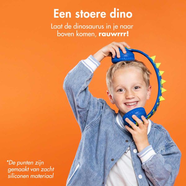 imoshion Draadloze Kinderkoptelefoon Dino LED Light - Decibelbegrenzer - Met AUX kabel - Cobalt Blue / Lime