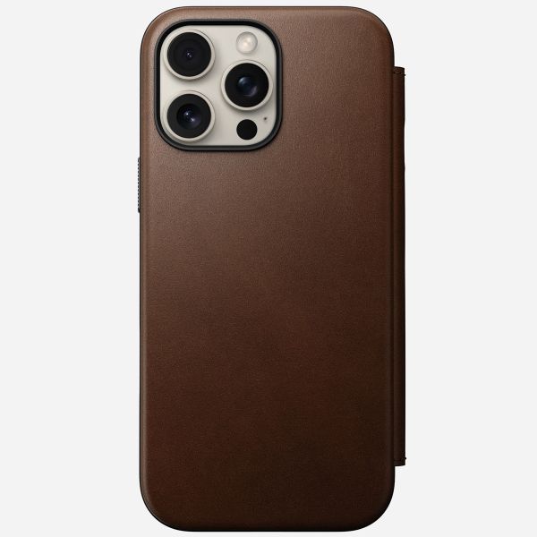 Nomad Modern Leather Folio Bookcase iPhone 16 Pro Max - Brown