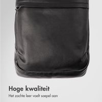 Accezz Leather Laptop rugzak 16 inch - Zwart