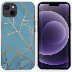 imoshion Design hoesje iPhone 13 - Grafisch Koper / Blauw