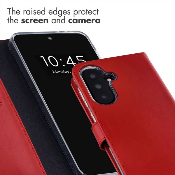 Selencia Genuine Leather Book Case Samsung Galaxy A37 (5G) - Red