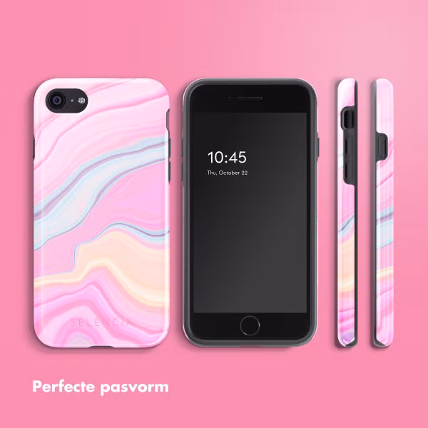 Selencia Vivid Backcover Apple iPhone SE (2022 / 2020) / 8 / 7 - Pastel Lipstick Marble